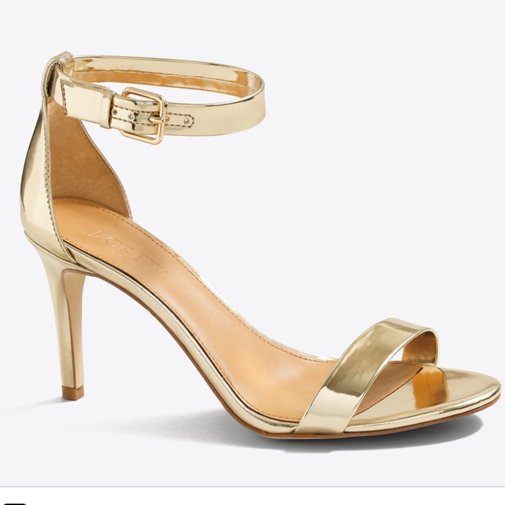 J.Crew Factory Gold Strappy Dress Sandals - 6.5M